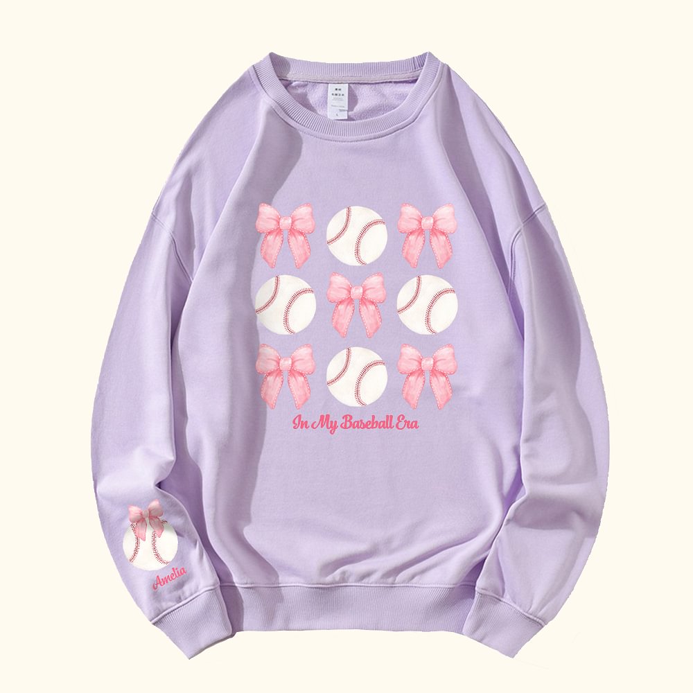 Sweat-shirt Personnalisé avec Balle Ballon Noeud Coquet et Nom Cadeau Anniversaire pour Femme