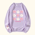 Sweat-shirt Personnalisé avec Balle Ballon Noeud Coquet et Nom Cadeau Anniversaire pour Femme