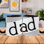 Personalised Repeating 2-7 Names Ceramic 11oz Mug Birthday Father's Day Gift for Family Father