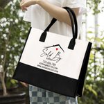 Personalisierte große Kapazität wasserdicht Realtor Name Tragetasche mit Website Telefonnummer Tote Bag Business-Geschenk für Immobilienmakler