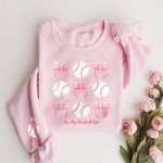 Sweat-shirt Personnalisé avec Balle Ballon Noeud Coquet et Nom Cadeau Anniversaire pour Femme