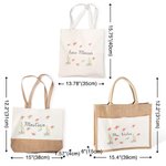 Bolsa Floral Personalizada Bolsa Reutilizable con Nombre Agradecimiento Regalo de Graduación para Profesora Mujer