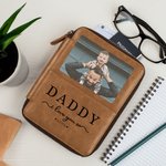 Portefeuille de Passeport Personnalisé avec Photo et Noms des Enfants Accessoire en Cuir pour Voyage Cadeau Fête des Pères pour Papa