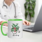 Personalized Birth Flower Stethoscope 11oz Ceramic Coffee Mug with Name Nurse Graduation Birthday for Nurse Doctor Medical Staff