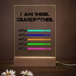 Personalized I Am Their Father Grandfather LED Night Light with 1-8 Light Saber Names and Wooden Base Father's Day Gift for Dad Grandpa