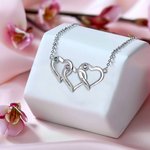 Personalisierte gravierte Herz-Halskette mit 1-5 Namen und Geburtssteinen Geburtstag Jahrestag Geschenk für sie