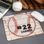 Personalized Baseball Soccer Football Basketball Non-slip Mouse Pad with Number and Name Gift for Ball Game Sport Lovers