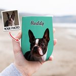 Personalized Pet Portrait Oil Painting Style 12oz Wine Tumbler with Name Birthday Gift for Dog Cat Pet Lovers