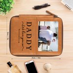 Portefeuille de Passeport Personnalisé avec Photo et Noms des Enfants Accessoire en Cuir pour Voyage Cadeau Fête des Pères pour Papa