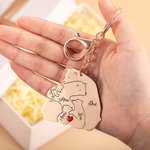 Personalized Engraved Papa Mama Bear Keychain Bag Charm with 1-7 Baby Bears and Names Love Heart  Family Keepsake Gift for Dad Mom Grandparent