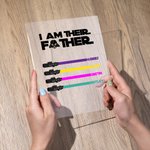 Personalized I Am Their Father Grandfather LED Night Light with 1-8 Light Saber Names and Wooden Base Father's Day Gift for Dad Grandpa