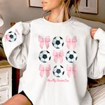 Sweat-shirt Personnalisé avec Balle Ballon Noeud Coquet et Nom Cadeau Anniversaire pour Femme