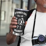 Gobelet Isotherme Personnalisé avec Surnom et 1-16 Noms sur Poings Papa et Enfants Thème My Favourite People Call Me Cadeau Fête des Pères pour Homme