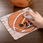Personalized Baseball Soccer Football Basketball Non-slip Mouse Pad with Number and Name Gift for Ball Game Sport Lovers