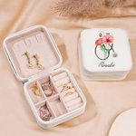 Personalized Portable PU Leather Jewelry Box with Stethoscope Birth Flower  Name Practicing Nurse Appreciation Graduation Gift for Her