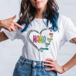 Personalised Cute Dalmatian Dots Heart T-shirt Sweatshirt with Names Birthday Gift for Grandma Mom