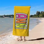 Personalized Pool Towels with Dalmatian Dots Rainbow Name, Quick Dry Sand Free Oversized Bath Swim Beach Towel