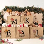 Personalized Durable Birth Flower Jute Tote Bag with Name Initial Birthday Wedding Party Gift for Women