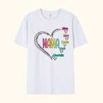 Personalised Cute Dalmatian Dots Heart T-shirt Sweatshirt with Names Birthday Gift for Grandma Mom