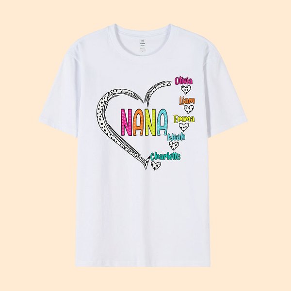 Cute Dalmatian Dots Heart T-shirt with Names