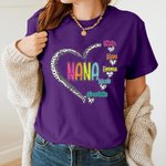 Personalised Cute Dalmatian Dots Heart T-shirt Sweatshirt with Names Birthday Gift for Grandma Mom