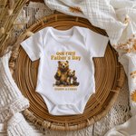 Personalisierte Vater und Baby Bären Unsere erste Vatertag 100% Baumwolle T-Shirt und Baby Onesies mit Namen Vatertag Geburtstag Geschenk für Kid Dad