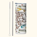 Henkilökohtainen Cool Dad Fist Bump 3D Effect 20oz Skinny Tumbler 1-6 Kid nimet Happy isänpäivä lahja isälle isoisä isoisä