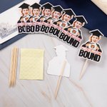 Cara personalizada Foto Graduación Cupcake Toppers Juego de 12 Graduación Decoración de la fiesta Regalo para la clase de 2025 Graduados