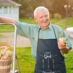 Personalisierte Multicolor Grill wasserdichte Schürze mit Namen Vatertag Geburtstag Geschenk für Papa Opa Kochen Liebhaber