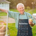Personalized The GrillFather Waterproof Apron with 1-14 Kid Names Father's Day Gift for Dad Grandpa Cooking Lover