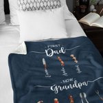 Personalizada Primero Papá Ahora Abuelo Barbacoa Manta suave con nombres Día del Padre Regalo para papá Abuelo