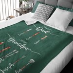 Personalizada Primero Papá Ahora Abuelo Barbacoa Manta suave con nombres Día del Padre Regalo para papá Abuelo