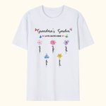 Personalized Grandma's Garden Watercolour Birth Flower T-shirt Sweatshirt with 1-14 Names Mother's Day Birthday Gift for Woman