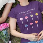 Personalized Grandma's Garden Watercolour Birth Flower T-shirt Sweatshirt with 1-14 Names Mother's Day Birthday Gift for Woman