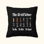 Personalisierte Multicolor lustig Grill werfen Kissenbezug mit Namen Vatertag Geburtstag Geschenk für Vater Kochen Liebhaber