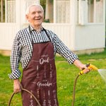 Personalisierte Multicolor Grill wasserdichte Schürze mit Namen Vatertag Geburtstag Geschenk für Papa Opa Kochen Liebhaber