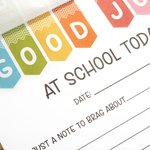 Personalized Colourful At School Today Notepad with Name Teacher's Day Appreciation School Season Gift for Teacher