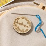 Personalized Magnetic Flower Needle Holder with Engraved Name Birthday Anniversary Gift for Sewing Lovers