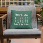 Personalisierte Multicolor lustig Grill werfen Kissenbezug mit Namen Vatertag Geburtstag Geschenk für Vater Kochen Liebhaber