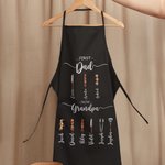 Personalisierte Multicolor Grill wasserdichte Schürze mit Namen Vatertag Geburtstag Geschenk für Papa Opa Kochen Liebhaber