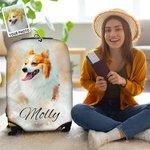 Personalisierte Aquarell Foto Haustier Porträt Gepäck Abdeckung passt 18-32 Zoll Koffer Geburtstag Reisegeschenk für Tierliebhaber