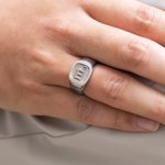 Personalized Engraved Unisex Sterling Silver Initial Signet Ring Birthday Gift for Family