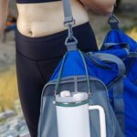 Personalised Silicone Water Bottle Holder with Strap and Birth Flower Initial Charm Fits for 8-40oz Stanley Tumbler Birthday Gift for Family Friend