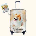 Personalisierte Aquarell Foto Haustier Porträt Gepäck Abdeckung passt 18-32 Zoll Koffer Geburtstag Reisegeschenk für Tierliebhaber