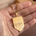 Personalisierte Schild Form Dad Halskette mit eingravierten 1-7 Kindernamen Geburtstag Vatertag Geschenk für Männer