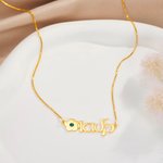 Personalized Flower Hebrew Name Necklace with Birthstone Birthday Jewish Bat Mitzvah Gift for Women