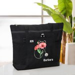 Personalisierte Aquarell Geburtsblume Stethoskop Tragetasche große Kapazität Tote Bag Anerkennung Graduierung Geschenk für medizinisches Personal