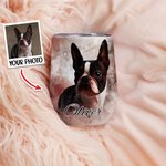 Personalisierte Aquarell Haustier Porträt Malerei 12oz Weinbecher mit Namen Deckel und Strohhalm Geburtstag Haustier Verlust Gedenkgeschenk für Katze 