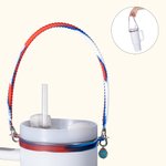 Personalised Silicone Water Bottle Holder with Strap and Birth Flower Initial Charm Fits for 8-40oz Stanley Tumbler Birthday Gift for Family Friend