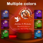 Personalized Cupid Photo Heart LED Night Light with Couple Names Wood Base Desk Decor Valentine's Day Anniversary  Gift for Couple